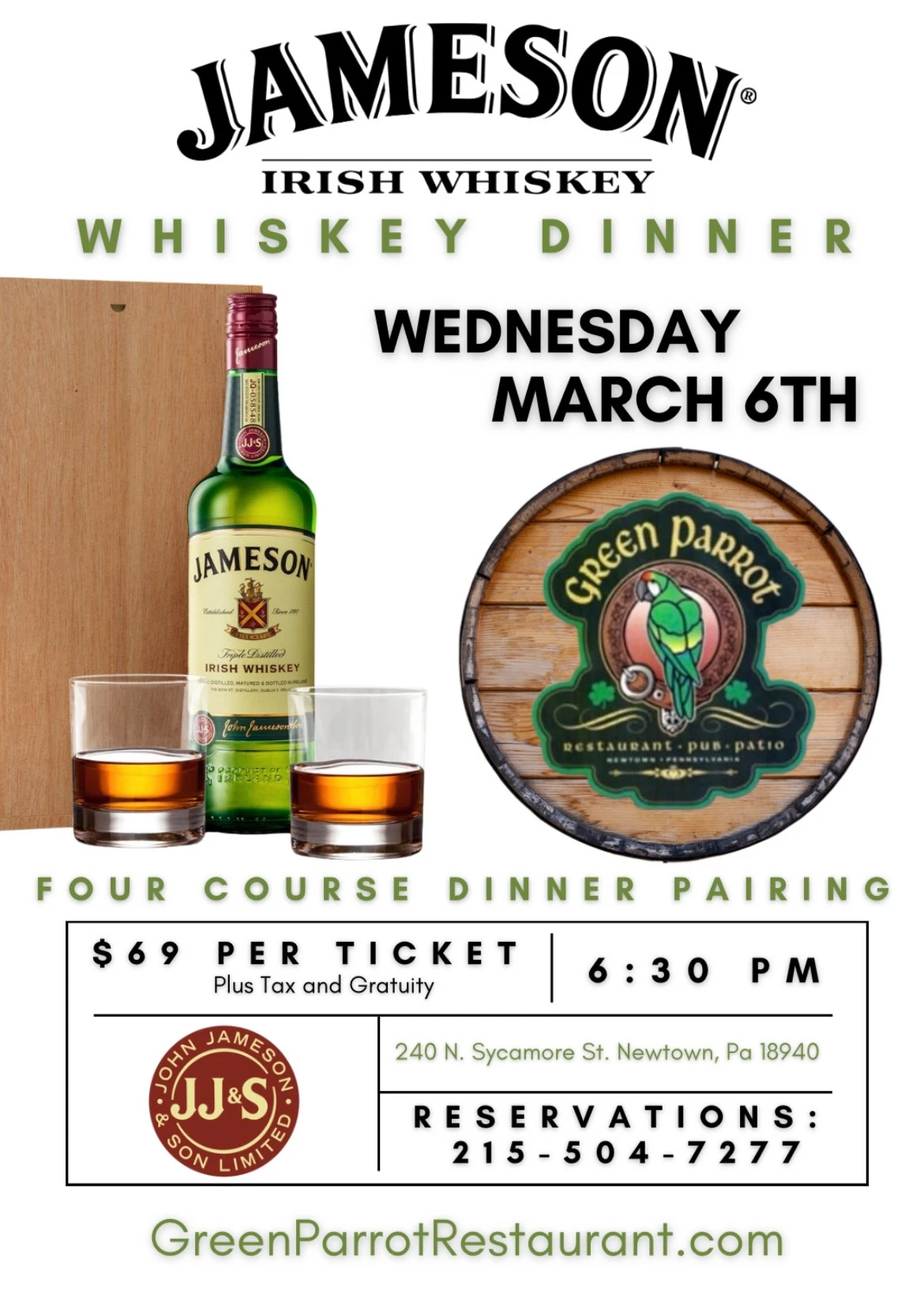 jameson whiskey dinner